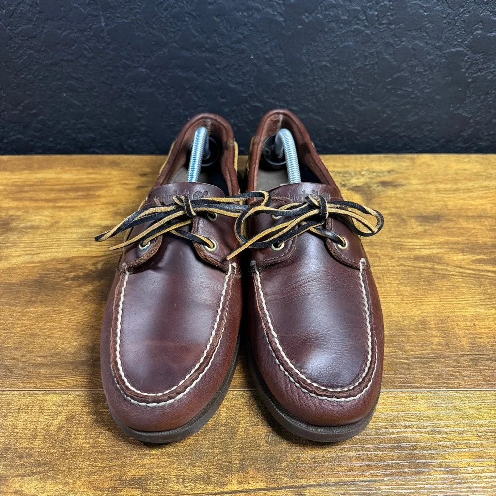 Timberland Classic 2-Eye 68546 Brown Leather Boat Shoe Mens 10.5W